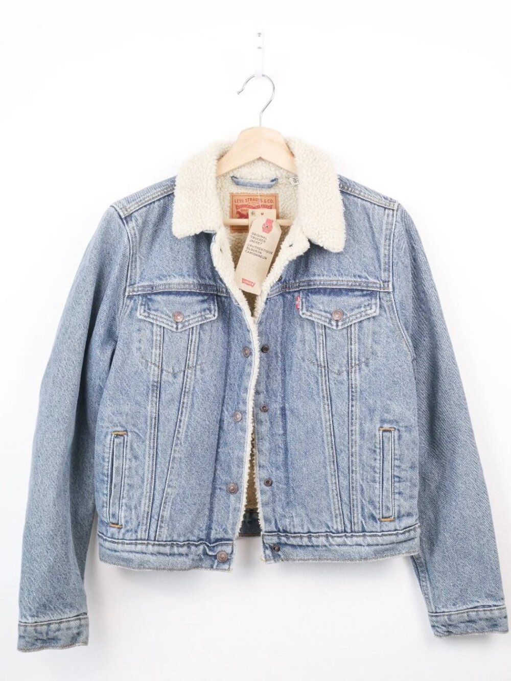 Levi’s Women’s Original Sherpa Trucker Denim Jacket Blue Size M